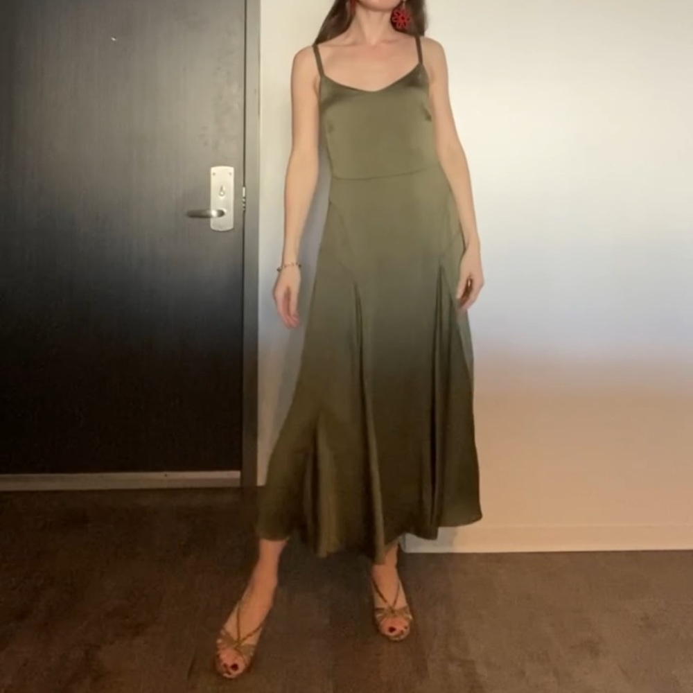 Vince size 0 green slip dress